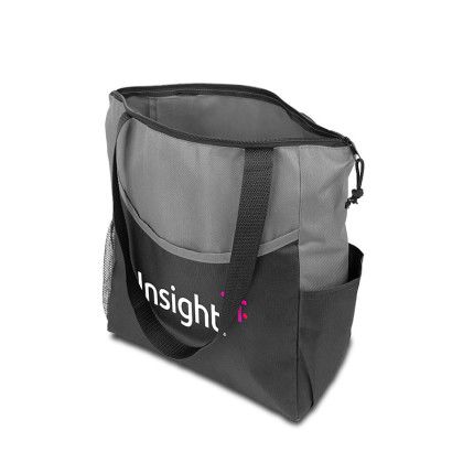 Custom Two-Tone Promotional Campaign Tote Bag - Gray - Open