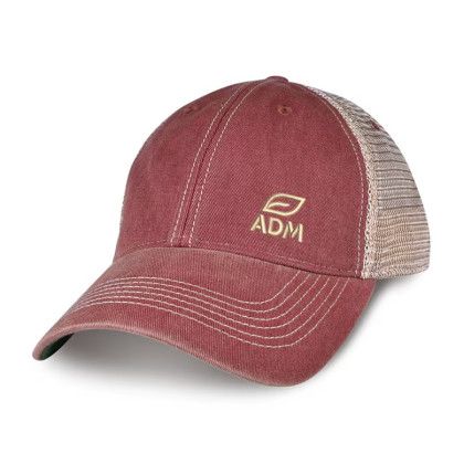 Custom Merrimack Hat Co. Austin Vintage Trucker - Cardinal/Tan