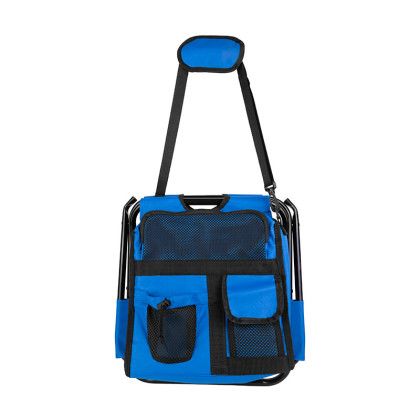 Custom Folding Chair with 24 Can Cooler Bag & Pockets - Folded in Tote Form Custom Folding Chair with 24 Can Cooler Bag & Pockets - Folded in Tote Form