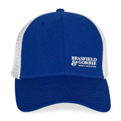 Custom Merrimack Hat Co. Casey Trucker - Royal with White - Front