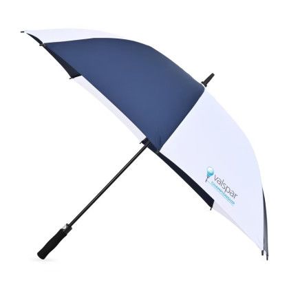 Custom Elements 60" Recycled Auto Open Golf Umbrella - Navy with White Custom Elements 60" Recycled Auto Open Golf Umbrella - Navy with White