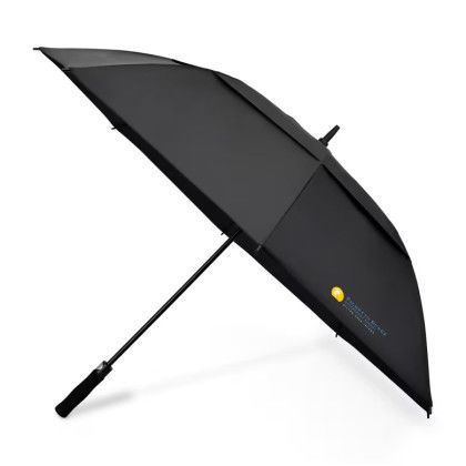 Custom Elements 60" Recycled Auto Open Double Canopy Golf Umbrella - Black
