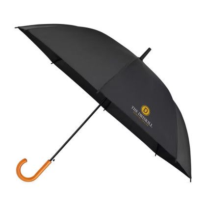 Custom Elements 50" Recycled Auto Open Hospitality Umbrella - Black
