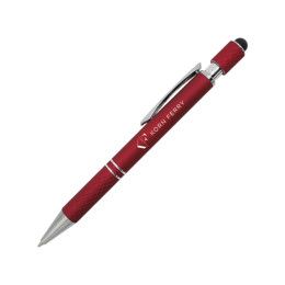 Custom Halcyon Executive Metal Spin Top Fidget Pen with Stylus - Red