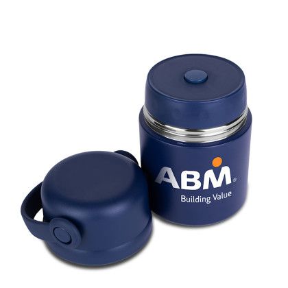 Custom Easton 22oz Vacuum-Insulated Thermos Food Jar - Navy - Lid Off