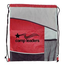 Custom Varsity Drawstring Backpack - Red