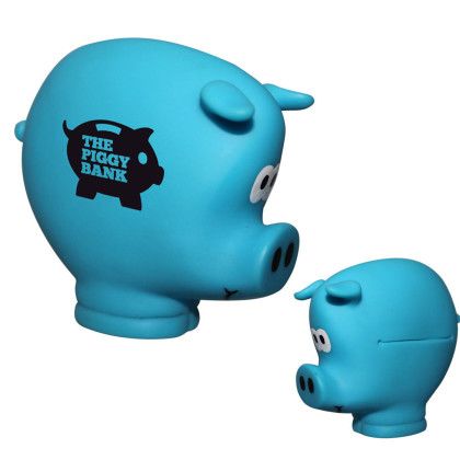 Custom Pocket Piggy Coin Holder - Blue
