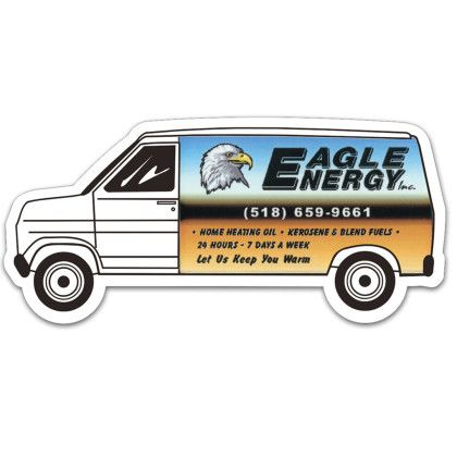Custom Full Color Digital Stock Shaped Magnets - Van