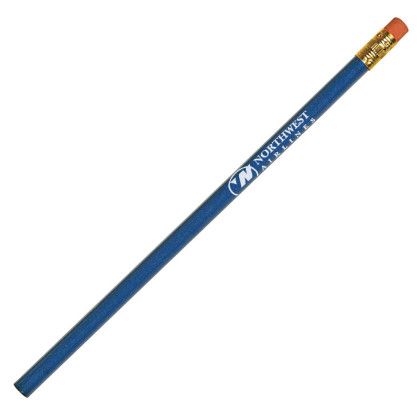Custom Old Fashioned Cedar Pencil - Dark Blue