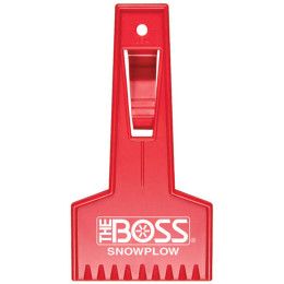 Custom Small Ice Scraper With Visor Clip - Red