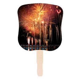Custom Stock Design Hand Fan - Fireworks
