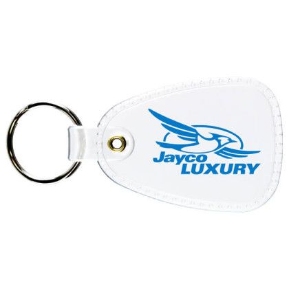 Custom Saddle Key Fob - Clear with Horizontal Imprint