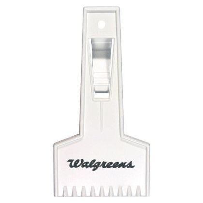 Custom Small Ice Scraper With Visor Clip - White