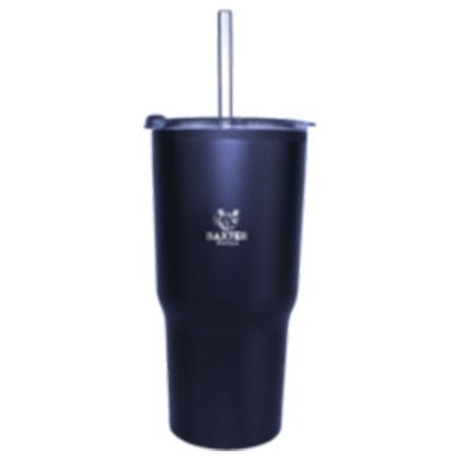 Custom 20 oz. Ares Tumbler with Stainless Straw/Flip Top Lid, Engraved - Black