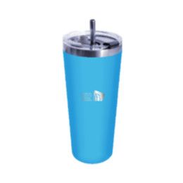 Custom 22 oz. Memphis Tumbler Flip Top Lid & Stainless Steel Straw, Engraved - Blue