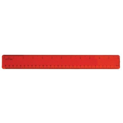 Custom 12 inch Acrylic Ruler - Translucent Red