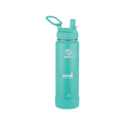 Custom Takeya 24 oz. Actives with Straw Lid, Premium Laser Engraved - Teal
