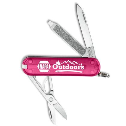Custom Victorinox Classic Swiss Army Knife - Translucent Pink