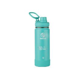 Custom Takeya 18 oz. Actives with Spout Lid, Premium Laser Engraved - Teal