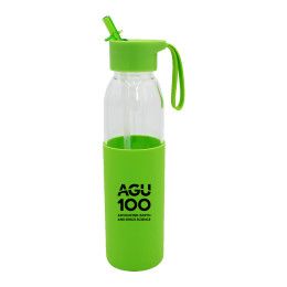 Custom 20 oz. Borosilicate Bottle with Silicone Sleeve - Lime Green