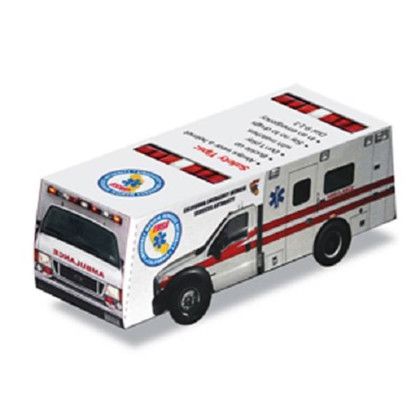 Custom Foldable Die-Cut Ambulance, Full Color Digital 