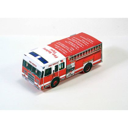 Custom Foldable Die-cut Fire Truck, Full Color Digital 