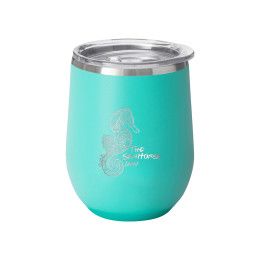 Custom Swig 12 oz. Matte Stemless Wine Cup, Premium Laser Engraved - Matte Aqua Green