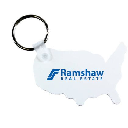 Custom USA Key Fob - Translucent White