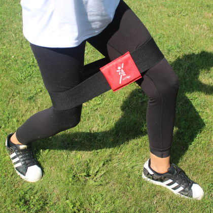 Custom Fabric Exercise Band with Pouch - Red - In Use