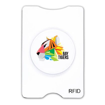 Custom RFID Stand-Out Phone/Card Holder, Full Color Digital - White