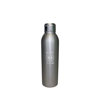 Custom Halcyon 17 oz. Deluxe Bottle, Laser Engraved, Small - Metallic Silver