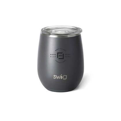 Custom Swig 14 oz. Matte Stemless Wine Cup, Engraved - Matte Gray