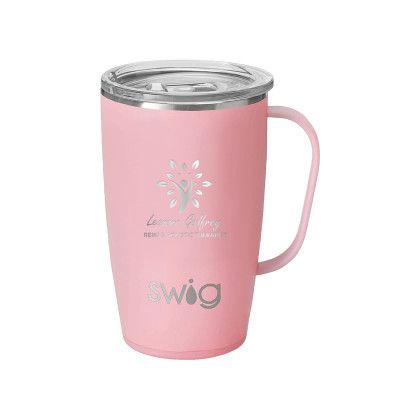 Custom Swig 18 oz. Insulated Matte Mug, Engraved - Blush