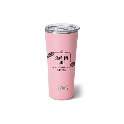 Custom Swig 22 oz. Matte Tumbler, Engraved - Blush