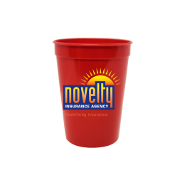 Custom 12 oz. Smooth Stadium Cup, Full Color Digital - Red