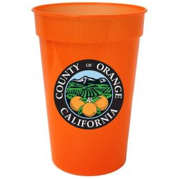 Custom 17 oz. Smooth Stadium Cup, Full Color Digital - Neon Orange