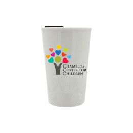 Custom 11 oz. Double Wall Ceramic Tumbler, Full Color Digital