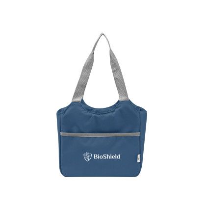 Custom Ashton RPET Cooler Tote Bag - Gray/Navy