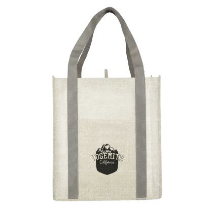 Custom Neptune Recycled Non-Woven Grocery Tote - Gray