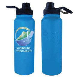 Custom 32 oz. Memphis Sports Bottle with Screw Cap, Varnish - Blue