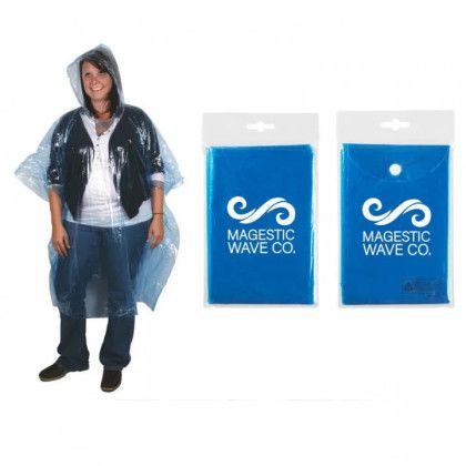 Branded Disposable Rain Poncho with Company Logo
