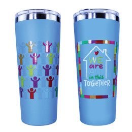 Custom 22 oz. Memphis Tumbler with Slide Lid, FCD with Varnish or Varnish Only - Blue