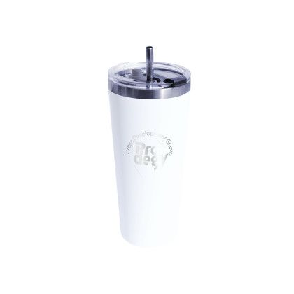 Custom 22 oz. Memphis Tumbler Flip Top Lid & Straw, Premium Laser Engraved - White Custom 22 oz. Memphis Tumbler Flip Top Lid & Straw, Premium Laser Engraved - White