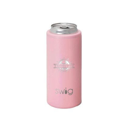 Custom Swig 12 oz. Skinny Matte Can Cooler, Premium Laser Engraved - Blush Pink