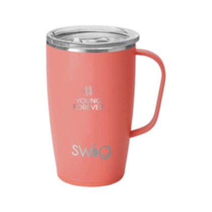 Custom Swig 18 oz. Insulated Matte Mug, Premium Laser Engraved - Coral Orange