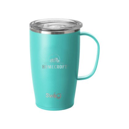 Custom Swig 18 oz. Insulated Matte Mug, Premium Laser Engraved - Matte Aqua Green