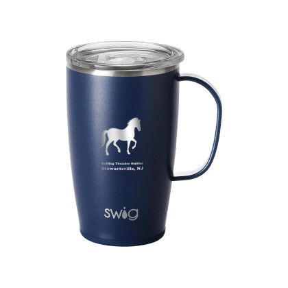 Custom Swig 18 oz. Insulated Matte Mug, Premium Laser Engraved - Matte Navy Blue