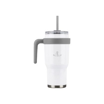 Custom Reduce 40 oz. COLD1 Mug, Premium Laser Engraved - White