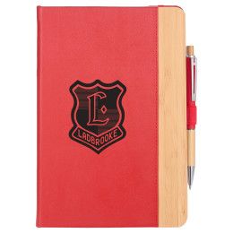 Custom 5.5" x 8.5" FSC Recycled Kia Bamboo Journal - Red