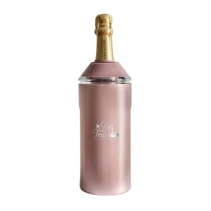Custom Vinglace Wine Bottle Insulator, Premium Laser Engraved - Rose Gold